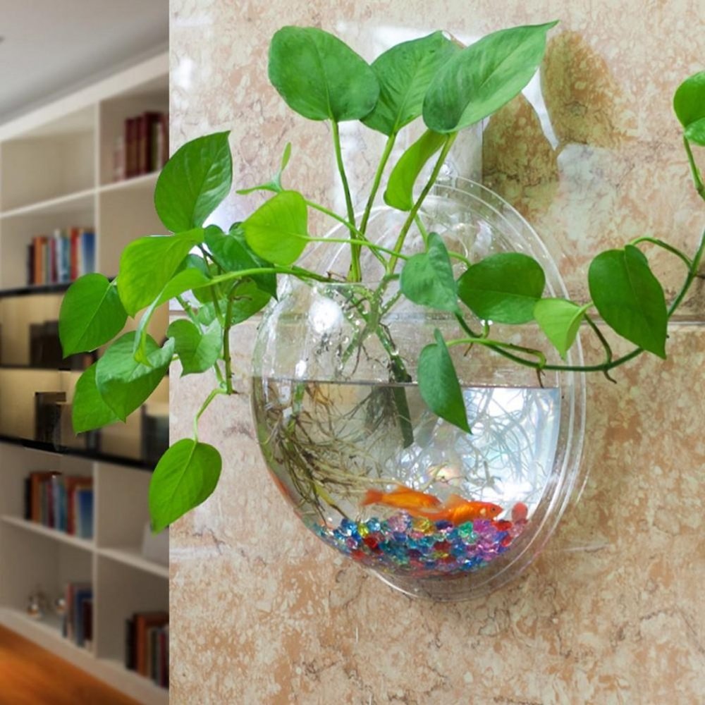 Clear Transparent Hanging Glass Wall Vase